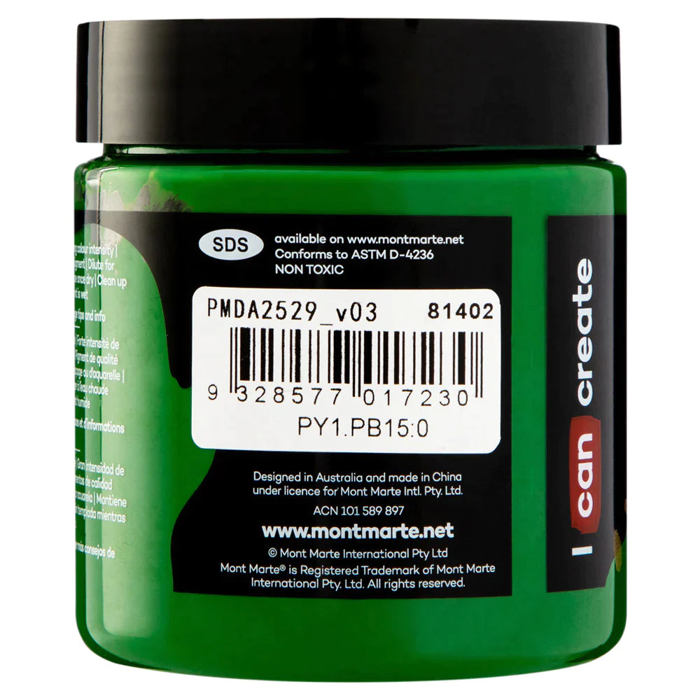 Mont Marte Mont Martee Dimension Acrylic Paint 250Ml Pot Sap Green