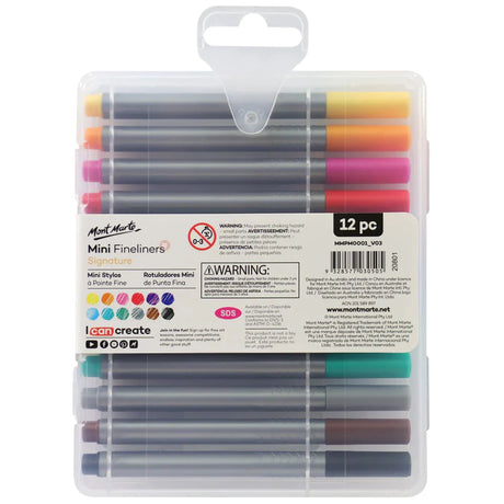 Mont Marte Mont Martee Fineliner Marker Pen Set Mini 12 Pc