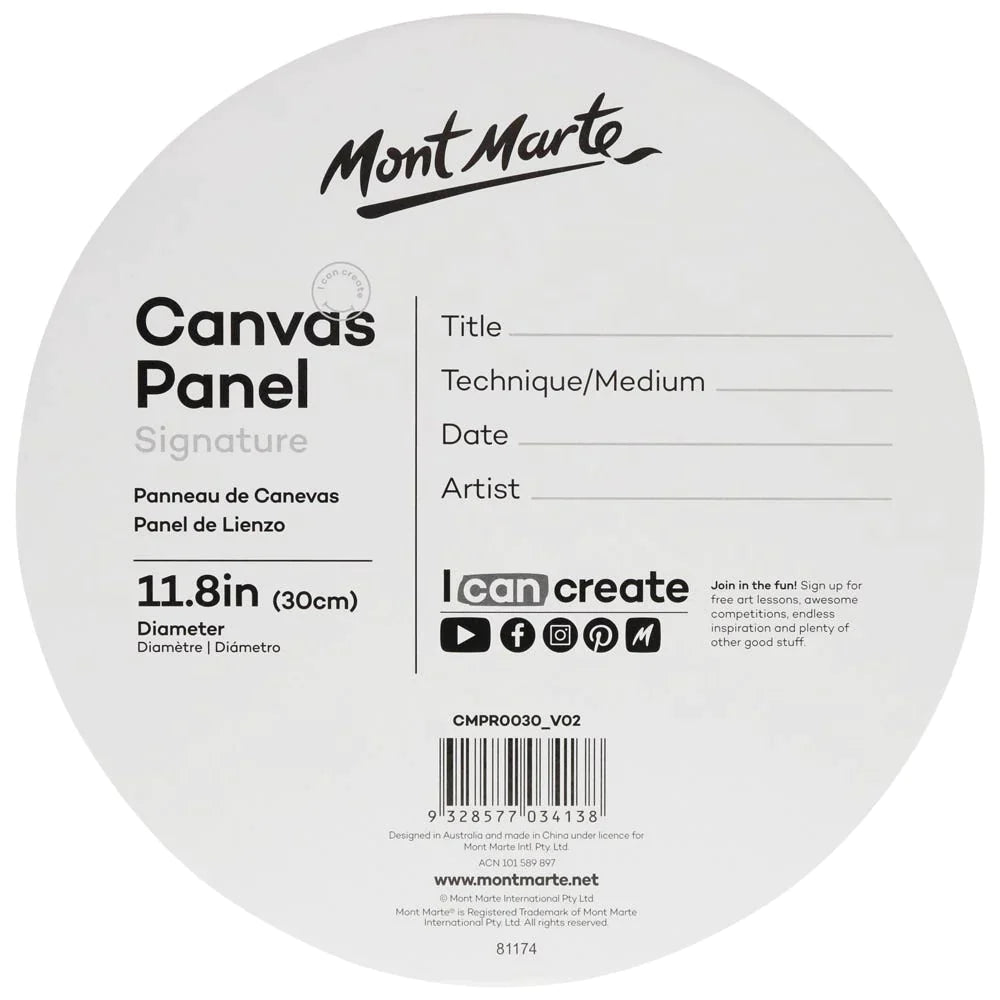 Mont Marte Mont Martee Canvas Panel 2 Pc 11 8 In Diameter