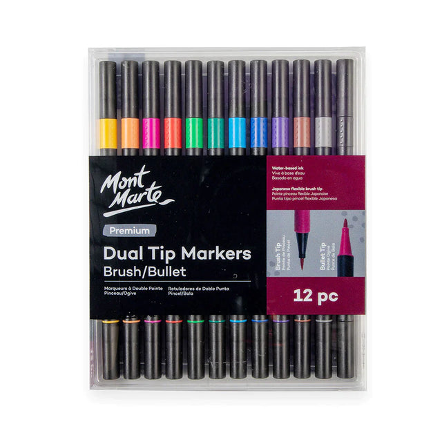 Mont Marte Premium Dual Tip Marker Set 12Pc