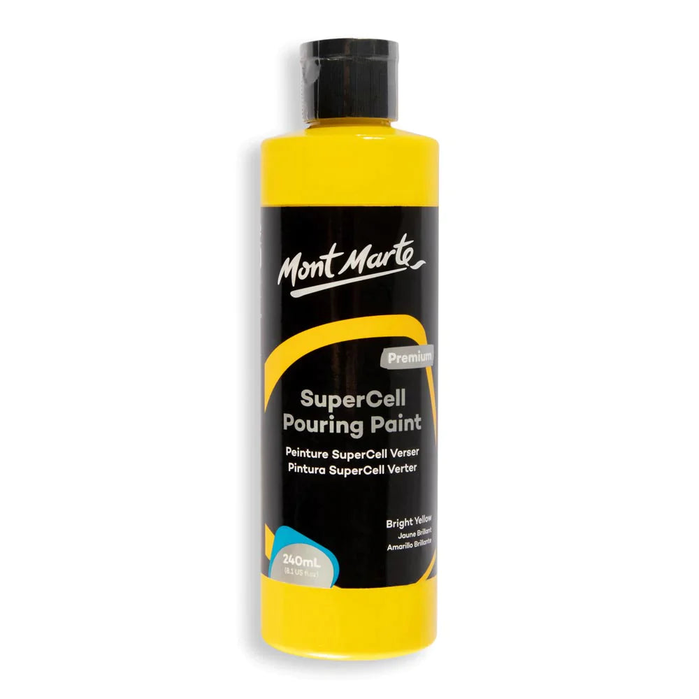 Mont Marte Supercell Pouring Paint 240ml - Bright Yellow