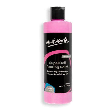 Mont Marte Supercell Pouring Paint 240Ml Bottle - Hot Pink