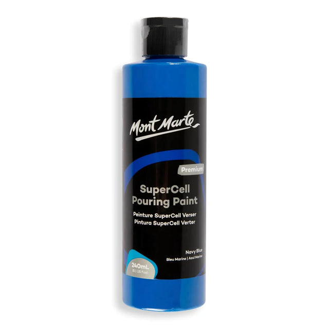 Mont Marte Supercell Pouring Paint 240Ml Bottle - Navy Blue