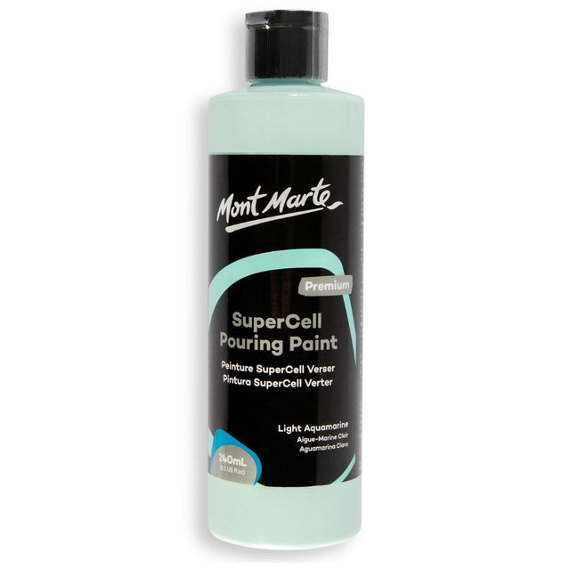 Mont Marte Supercell Pouring Paint 240Ml - Light AquaMarine