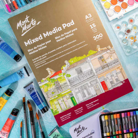 Mont Marte Mont Martee Mixed Media Pad 300Gsm A3 15 Sheets