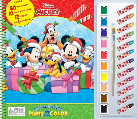 Disney Mickey Christmas Deluxe Poster Paint And Color