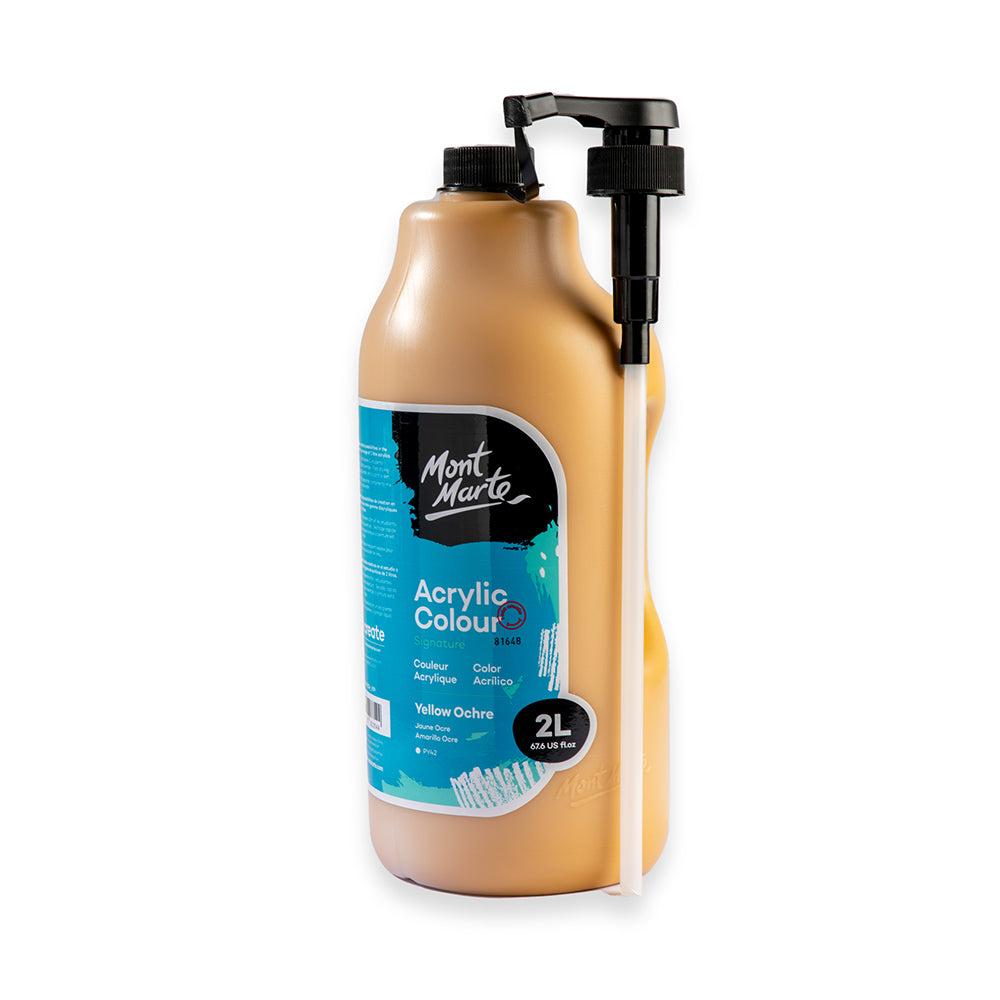 Mont Marte Acrylic Colour Paint Signature 2L – Yellow Ochre