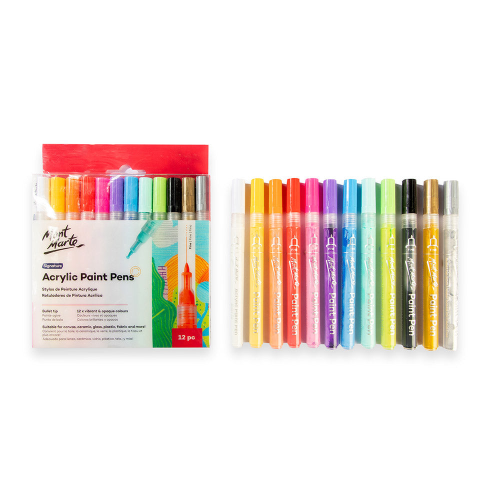 Mont Marte Acrylic Paint Pens Signature Fine Tip 12Pc