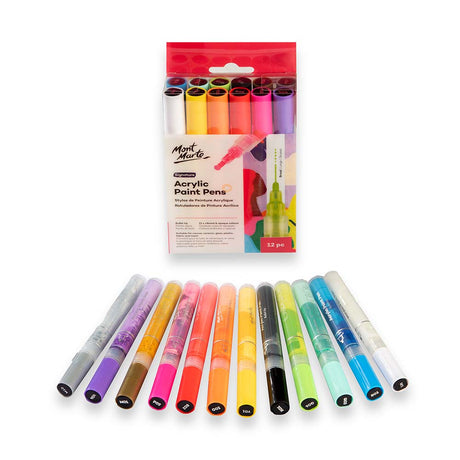 Mont Marte Acrylic Paint Pens Signature Broad Tip 12Pc