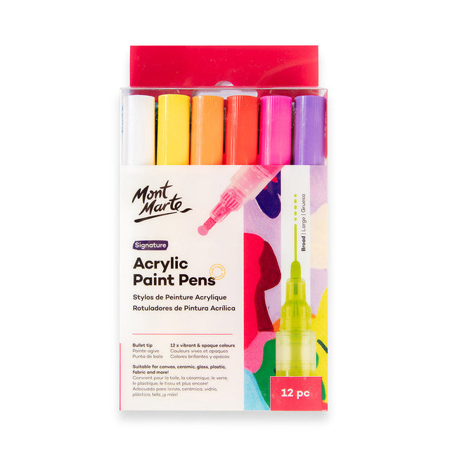 Mont Marte Acrylic Paint Pens Signature Broad Tip 12Pc