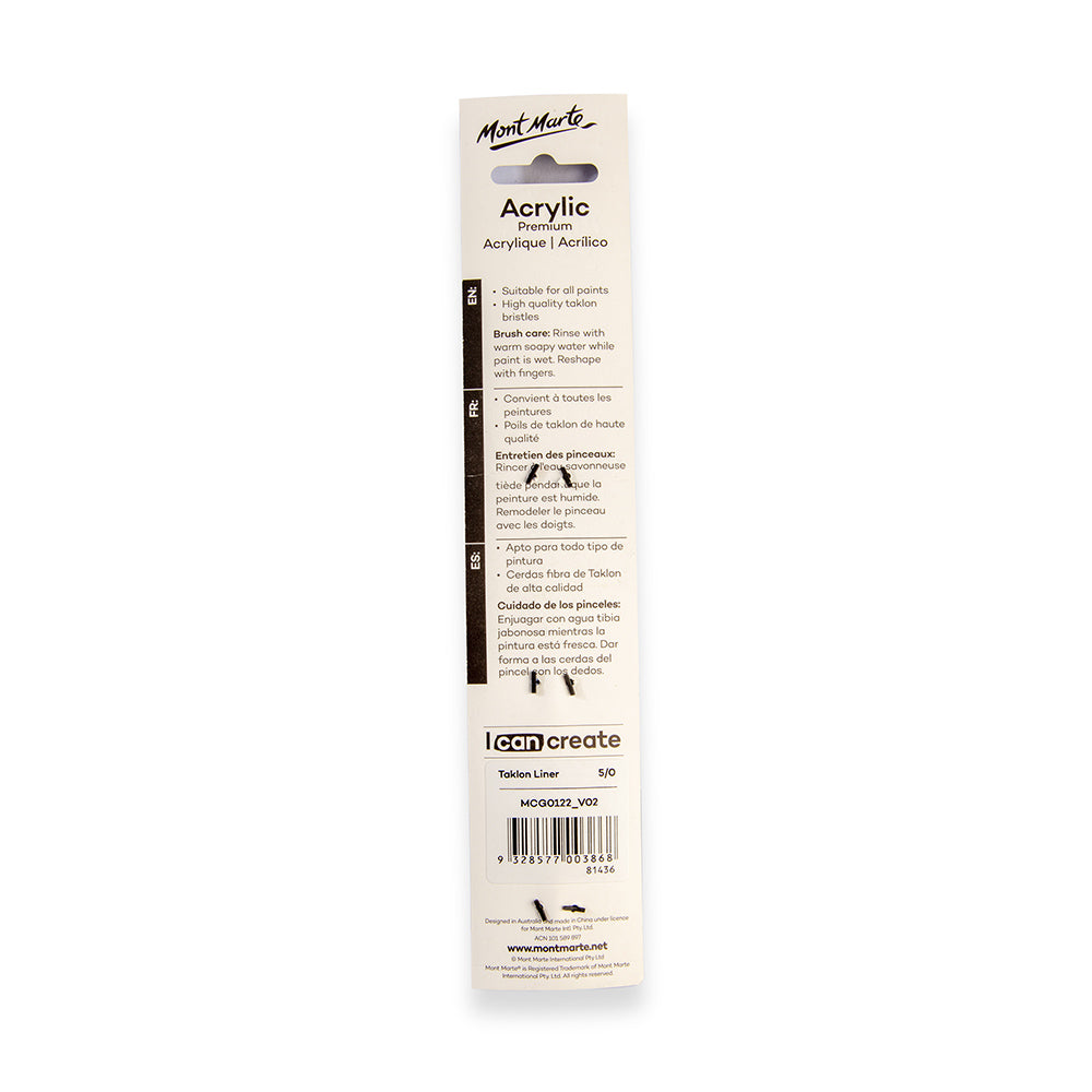 Mont Marte Artist Brush Taklon Liner 5 0