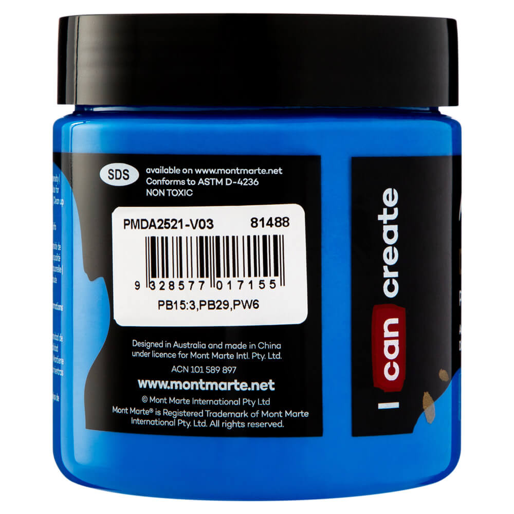 Mont Marte Dimension Acrylic Premium 250Ml 8 5 Us Fl Oz Cyan Blue