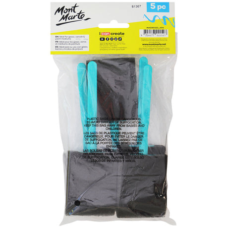 Mont Marte Foam Brushes Discovery 50Mm 1 9In 5Pc