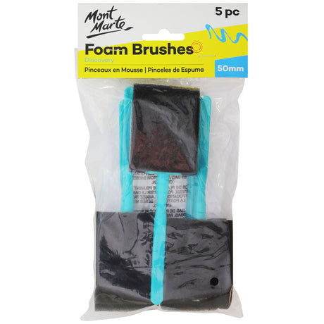 Mont Marte Foam Brushes Discovery 50Mm (1.9In) 5Pc