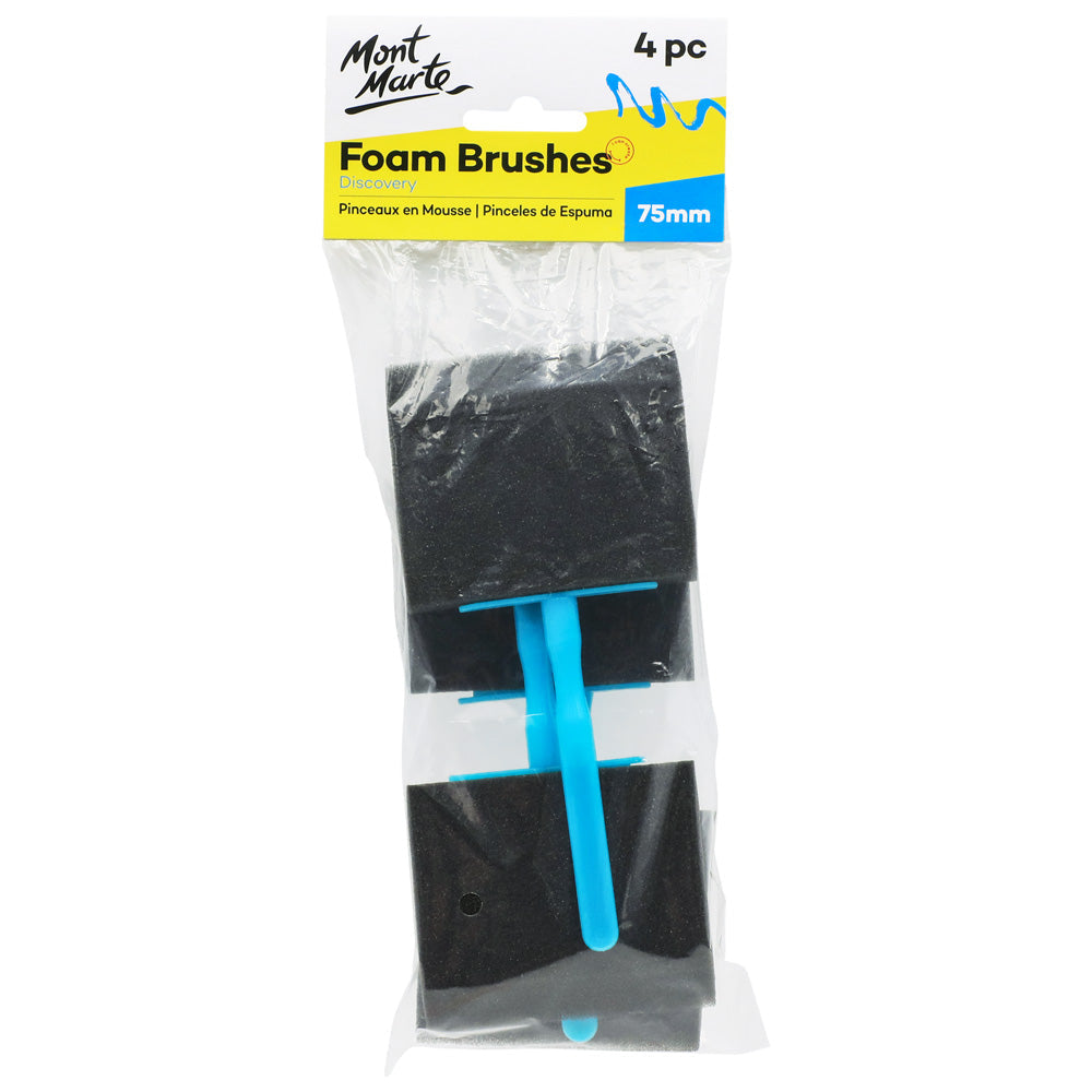Mont Marte Foam Brushes Discovery 75Mm (2.9In) 4Pc