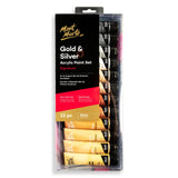 Mont Marte Gold And Silver Acrylic Paint Set Signature 12Pc X 36ml