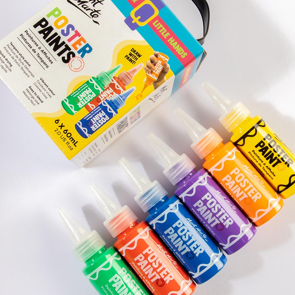 Mont Marte Poster Paints 6Pc X 60Ml 2 Us Fl Oz