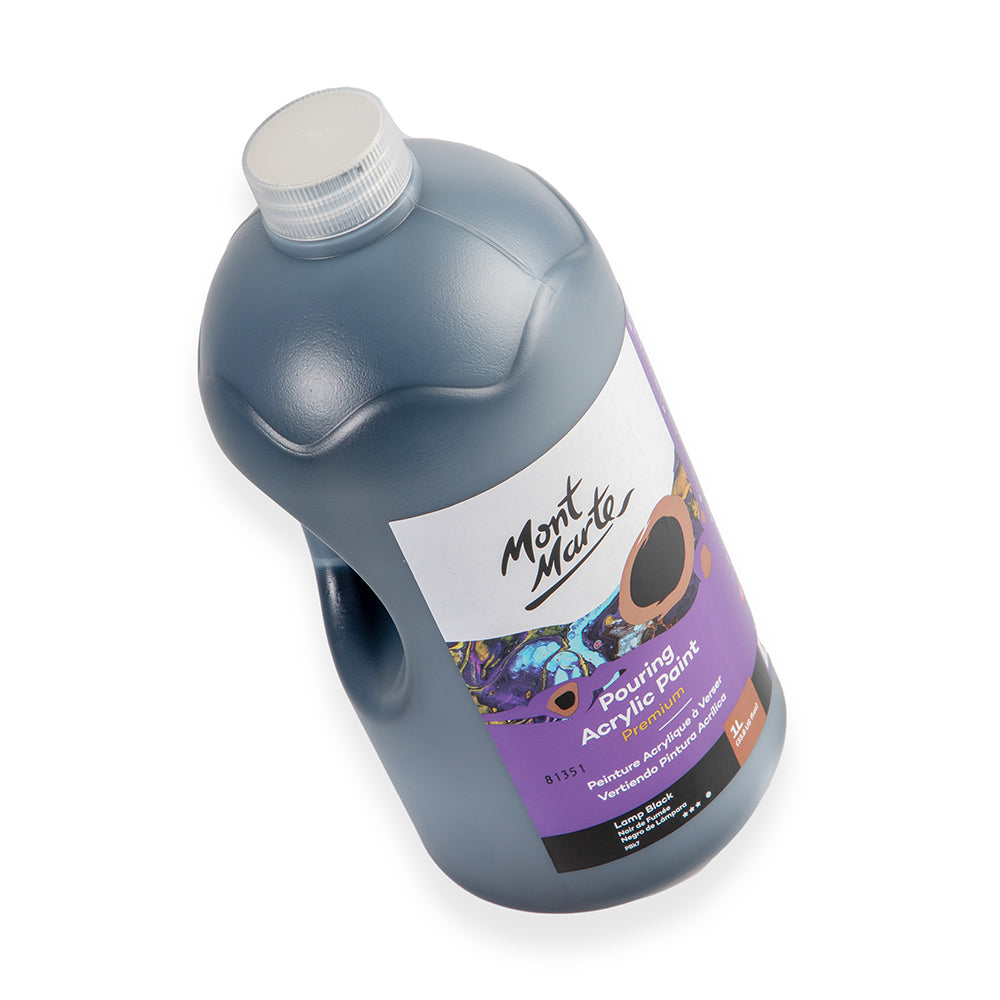 Mont Marte Pouring Acrylic Paint Premium 1L 33 8 Us Fl Oz Bottle Lamp Black