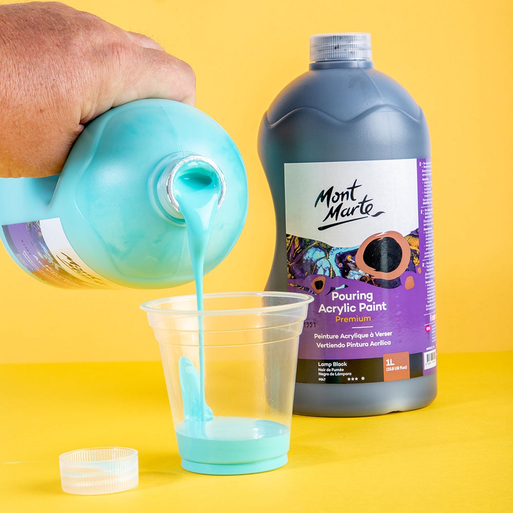 Mont Marte Pouring Acrylic Paint Premium 1L 33 8 Us Fl Oz Bottle Turquoise
