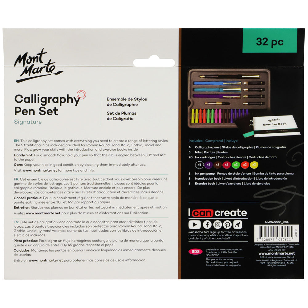 Mont Marte Calligraphy Pen Set Signature 32Pc