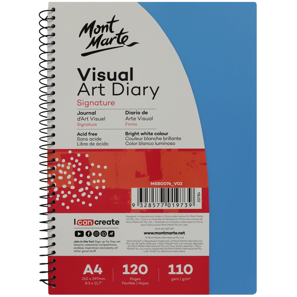 Mont Marte Visual Art Diary Signature A4 120 Pages 110Gsm