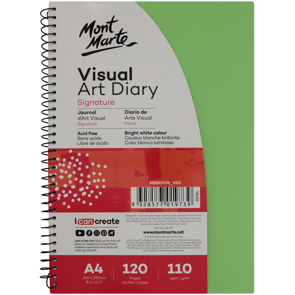 Mont Marte Visual Art Diary Signature A4 120 Pages 110Gsm