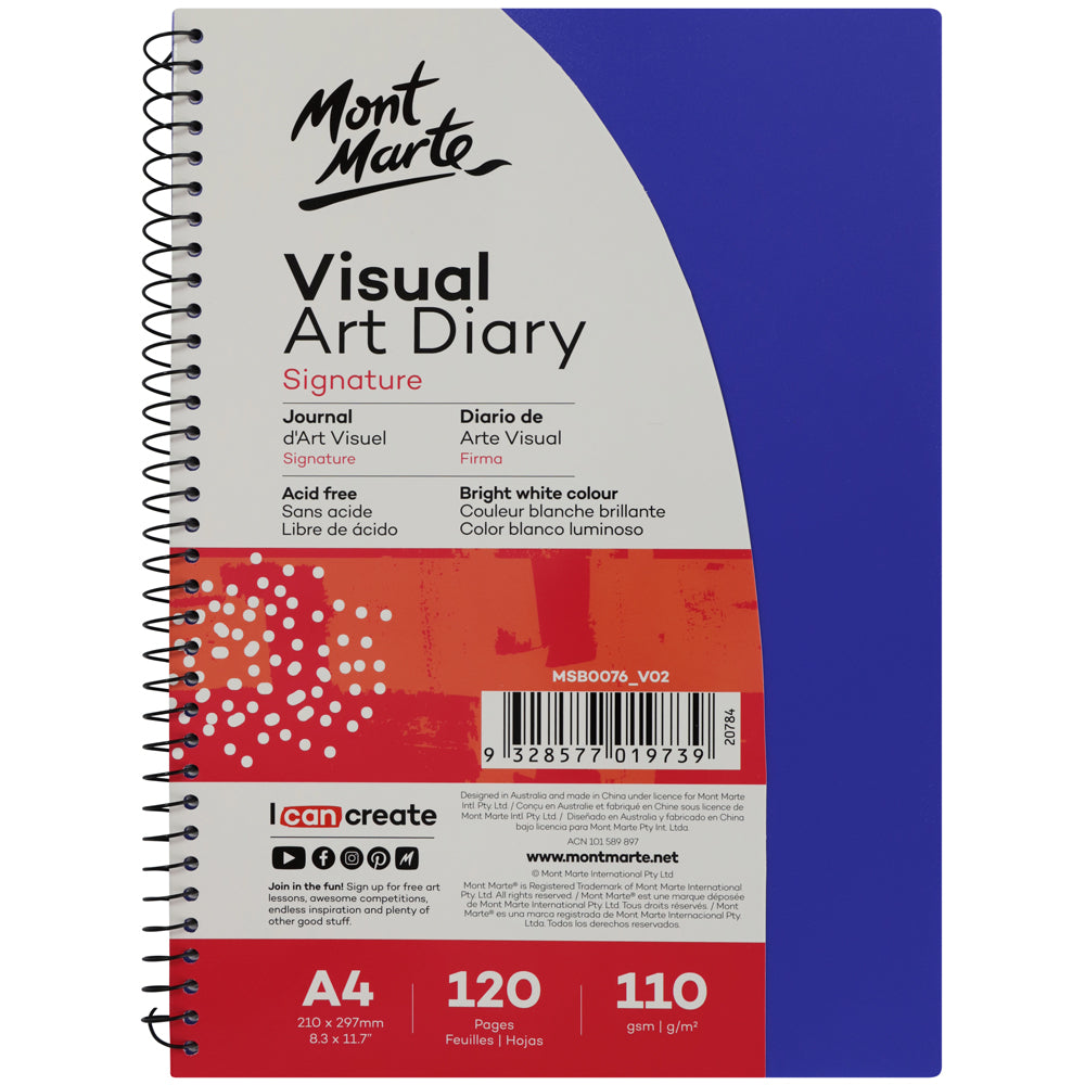 Mont Marte Visual Art Diary Signature A4 120 Pages 110Gsm