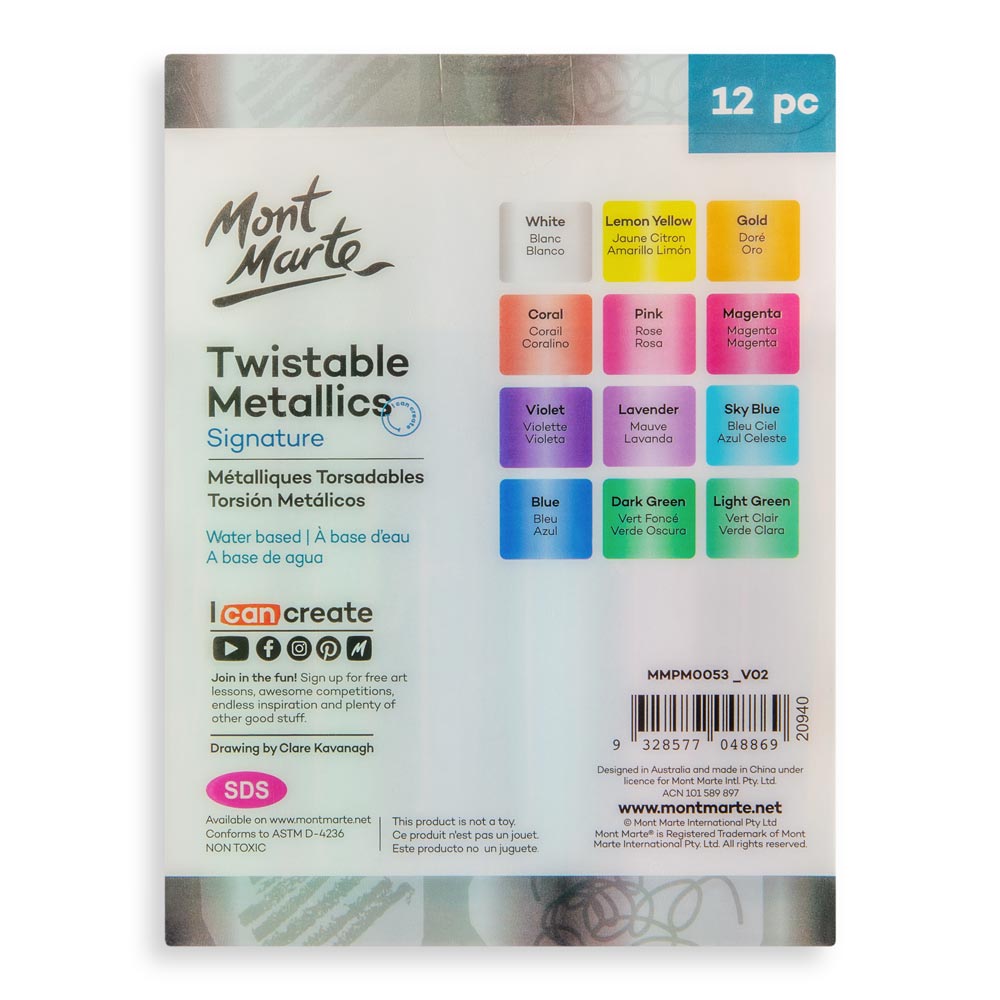 Mont Marte Twistable Metallics Signature 12Pc