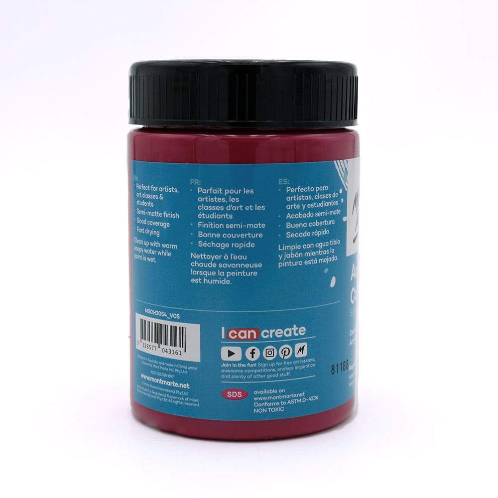 Mont Marte Acrylic Colour Paint Signature 300Ml 10 1 Us Fl Oz Magenta