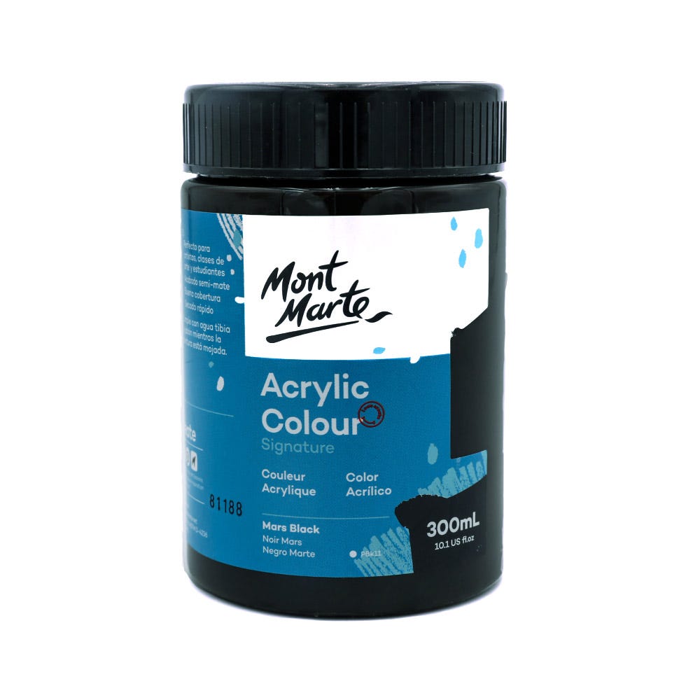 Mont Marte Acrylic Colour Paint Signature 300ml - Mars Black