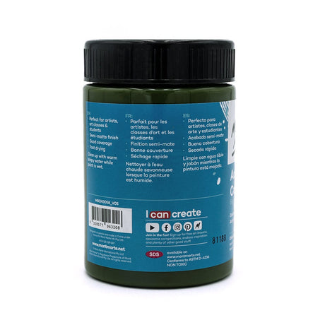 Mont Marte Acrylic Colour Paint Signature 300Ml 10 1 Us Fl Oz Olive Green