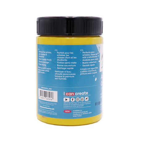 Mont Marte Acrylic Colour Paint Signature 300Ml 10 1 Us Fl Oz Pale Yellow