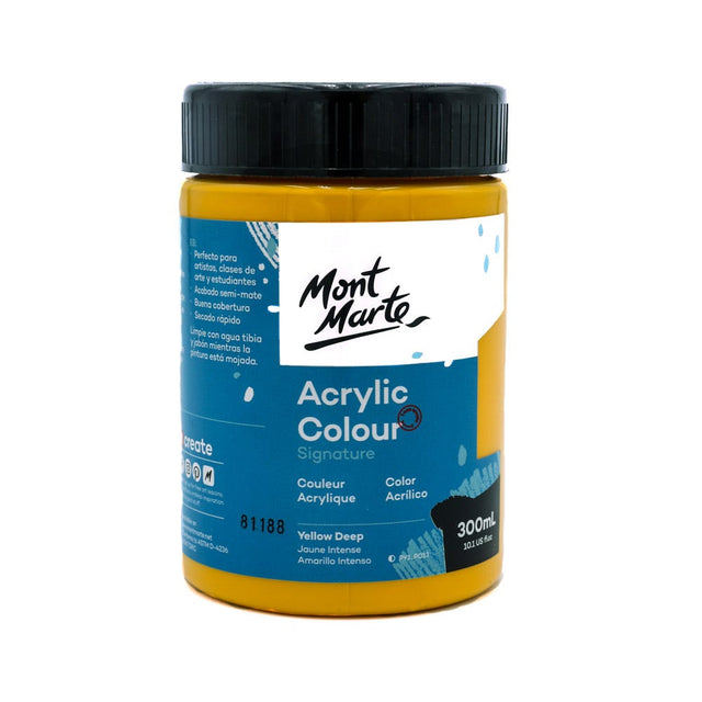 Mont Marte Acrylic Colour Paint Signature 300ml - Yellow Deep
