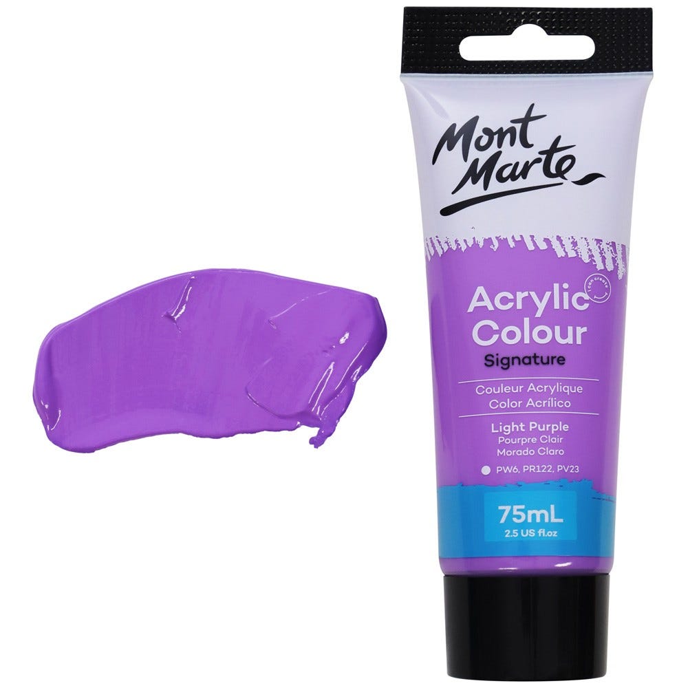 Mont Marte Acrylic Colour Paint Signature 75Ml 2 5 Us Fl Oz Tube Light Purple