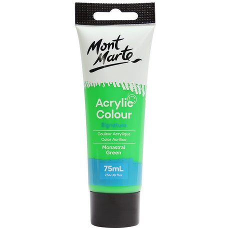 Mont Marte Acrylic Colour Paint Signature 75Ml (2.5 Us Fl.Oz) Tube - Monastral Green