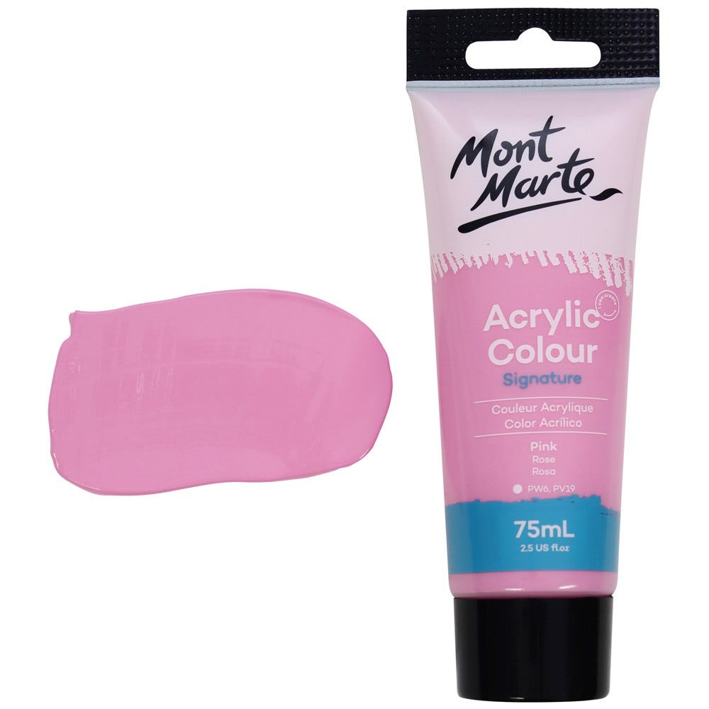 Mont Marte Acrylic Colour Paint Signature 75Ml 2 5 Us Fl Oz Tube Pink