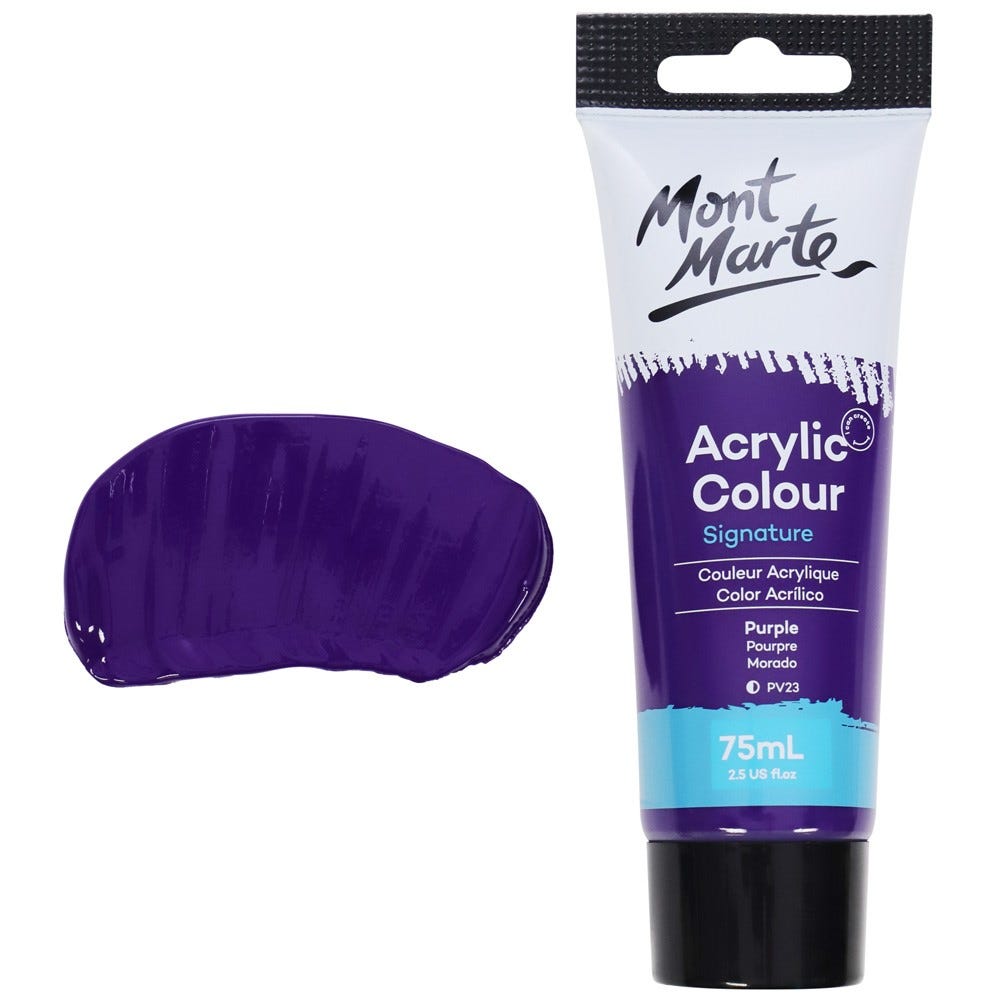 Mont Marte Acrylic Colour Paint Signature 75Ml 2 5 Us Fl Oz Tube Purple