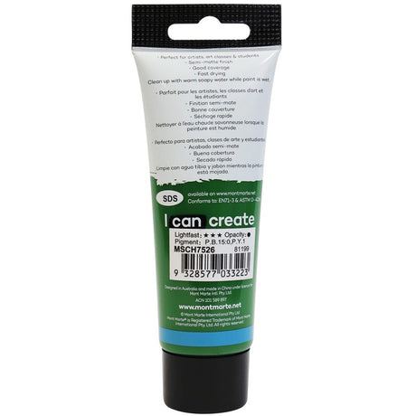 Mont Marte Acrylic Colour Paint Signature 75Ml 2 5 Us Fl Oz Tube Sap Green