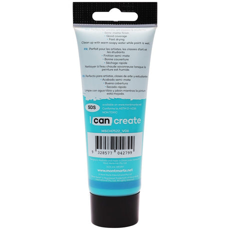 Mont Marte Acrylic Colour Paint Signature 75Ml 2 5 Us Fl Oz Tube Turquoise