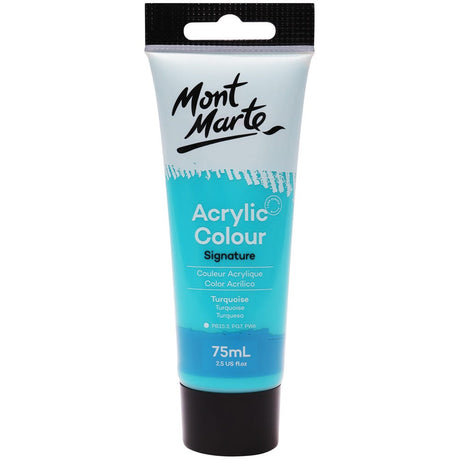 Mont Marte Acrylic Colour Paint Signature 75Ml (2.5 Us Fl.Oz) Tube - Turquoise