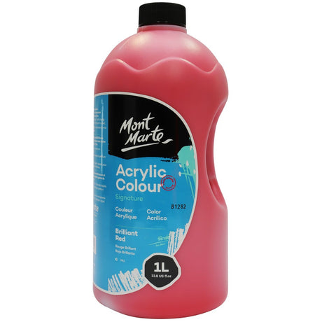 Mont Marte Acrylic Colour Signature 1L 33 8 Us Fl Oz Bottle Brilliant Red