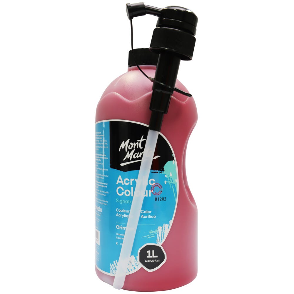 Mont Marte Acrylic Colour Signature 1L 33 8 Us Fl Oz Bottle Crimson