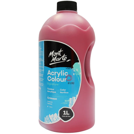 Mont Marte Acrylic Colour Signature 1L 33 8 Us Fl Oz Bottle Crimson