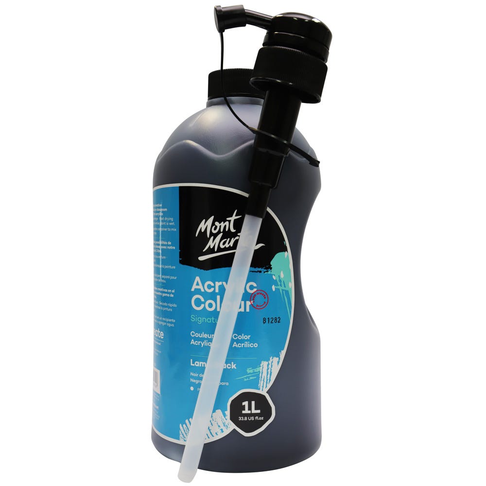 Mont Marte Acrylic Colour Signature 1L 33 8 Us Fl Oz Bottle Lamp Black