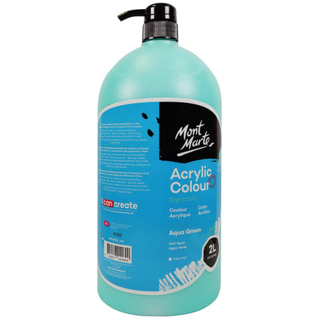 Mont Marte Acrylic Colour Paint Signature 2L – Aqua Green