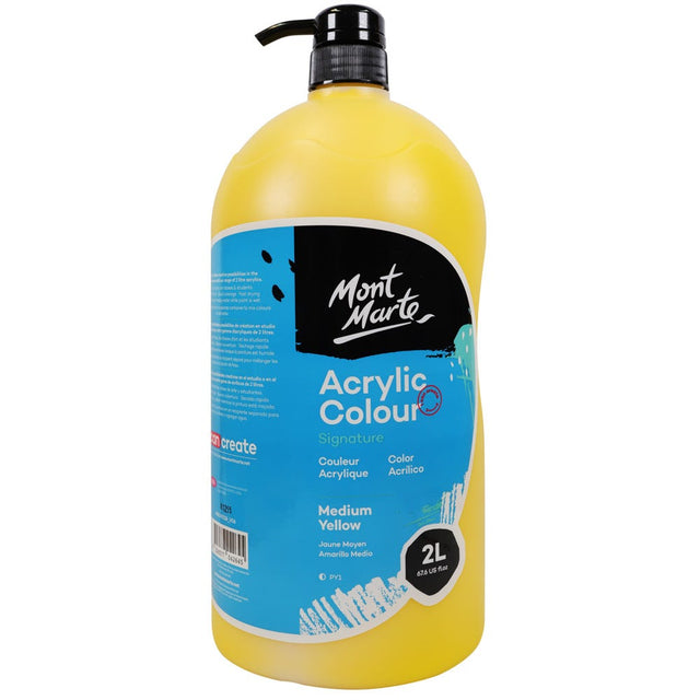 Mont Marte Acrylic Colour Paint Signature 2L – Medium Yellow