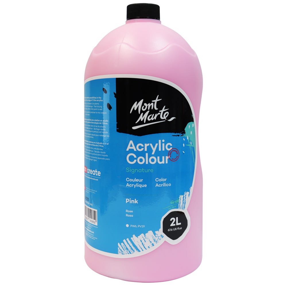 Mont Marte Acrylic Colour Paint Signature 2L 67 6 Us Fl Oz Bottle Pink