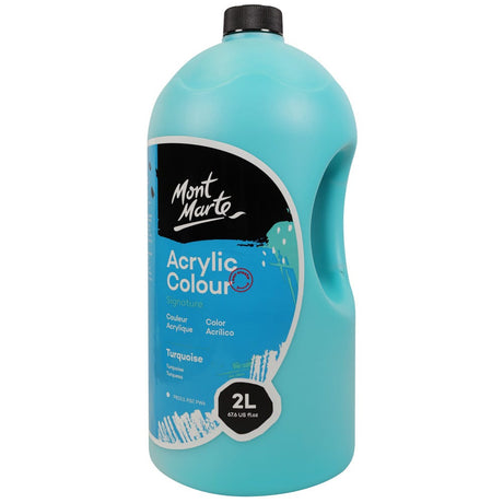 Mont Marte Acrylic Colour Paint Signature 2L 67 6 Us Fl Oz Bottle Turquoise