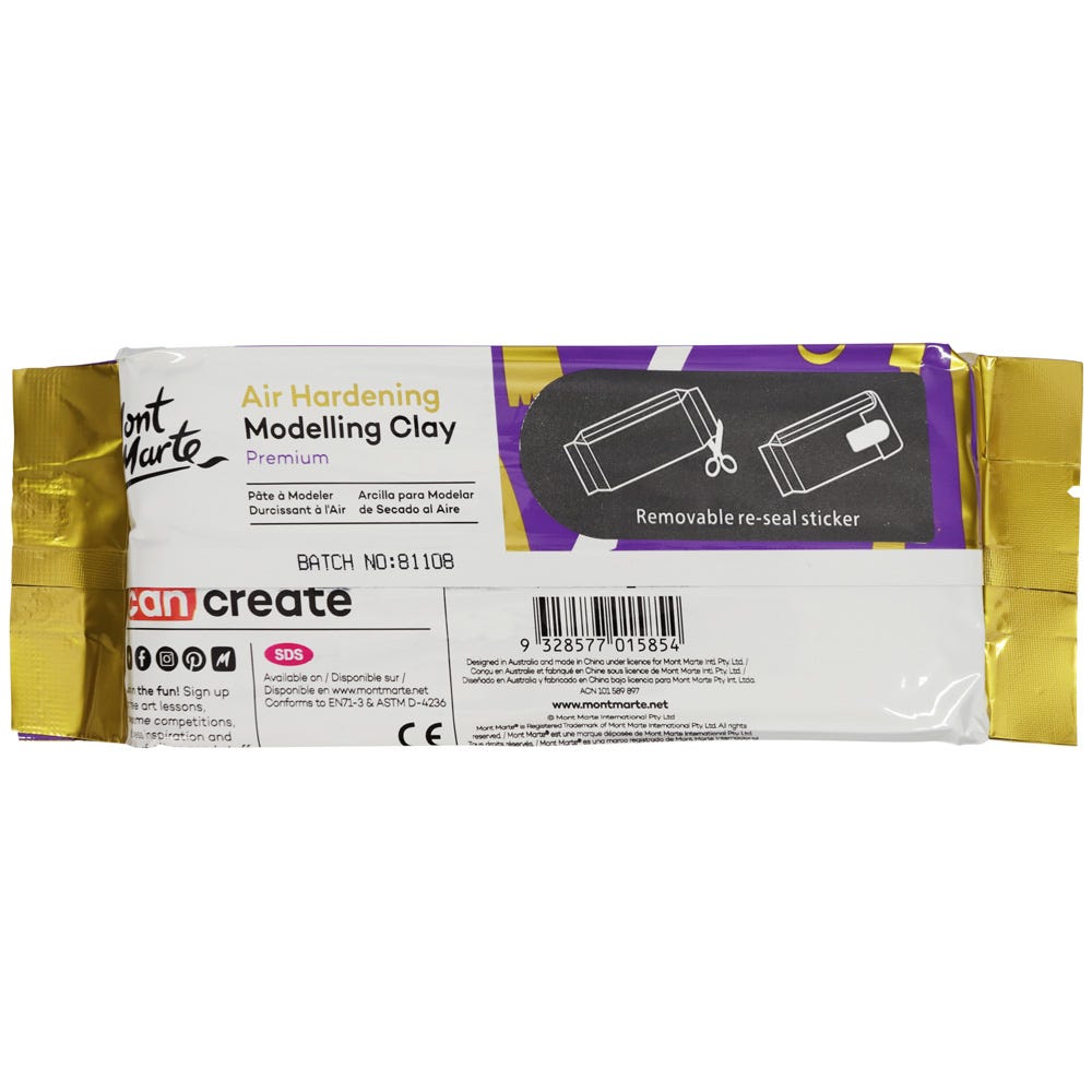 Mont Marte Air Hardening Modelling Clay Premium 500G 1 1Lb Terracotta