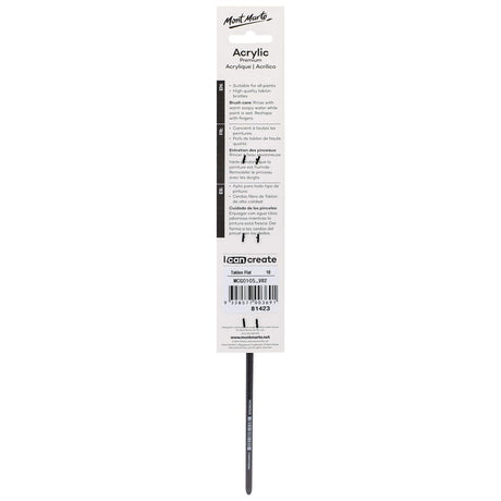 Mont Marte Artist Brush Premium Taklon Flat Long 10